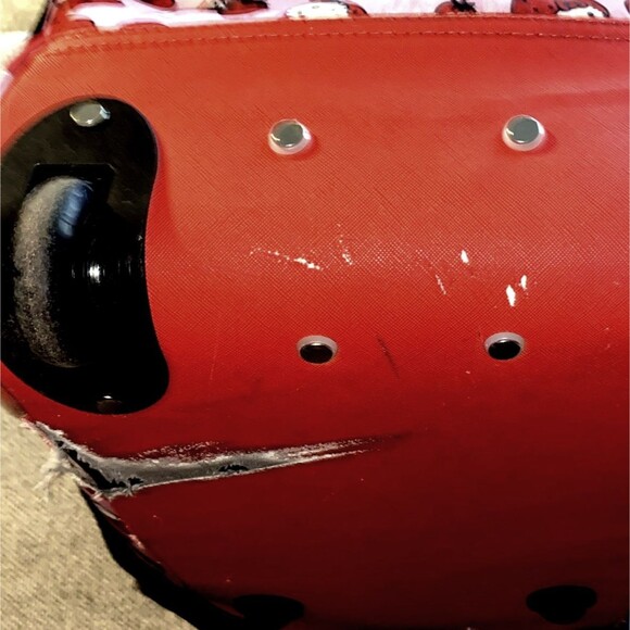 Hello Kitty Strawberry Sanrio Roller Luggage Travel Bag AESTHETICALLY DAMAGED - Picture 7 of 12